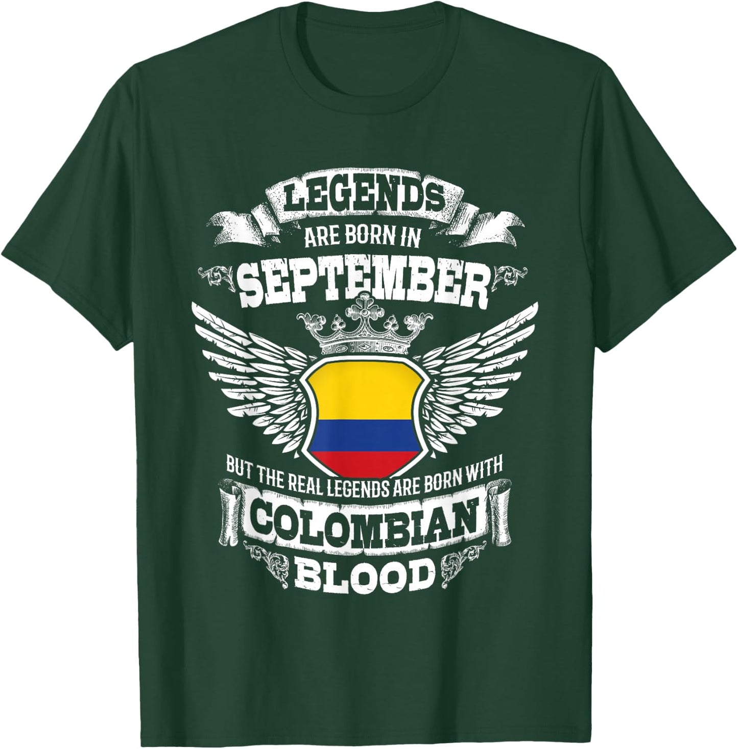 Colombia Colombian Flag Colombians Birthday September Gift T-Shirt - T-Shirt | Forest