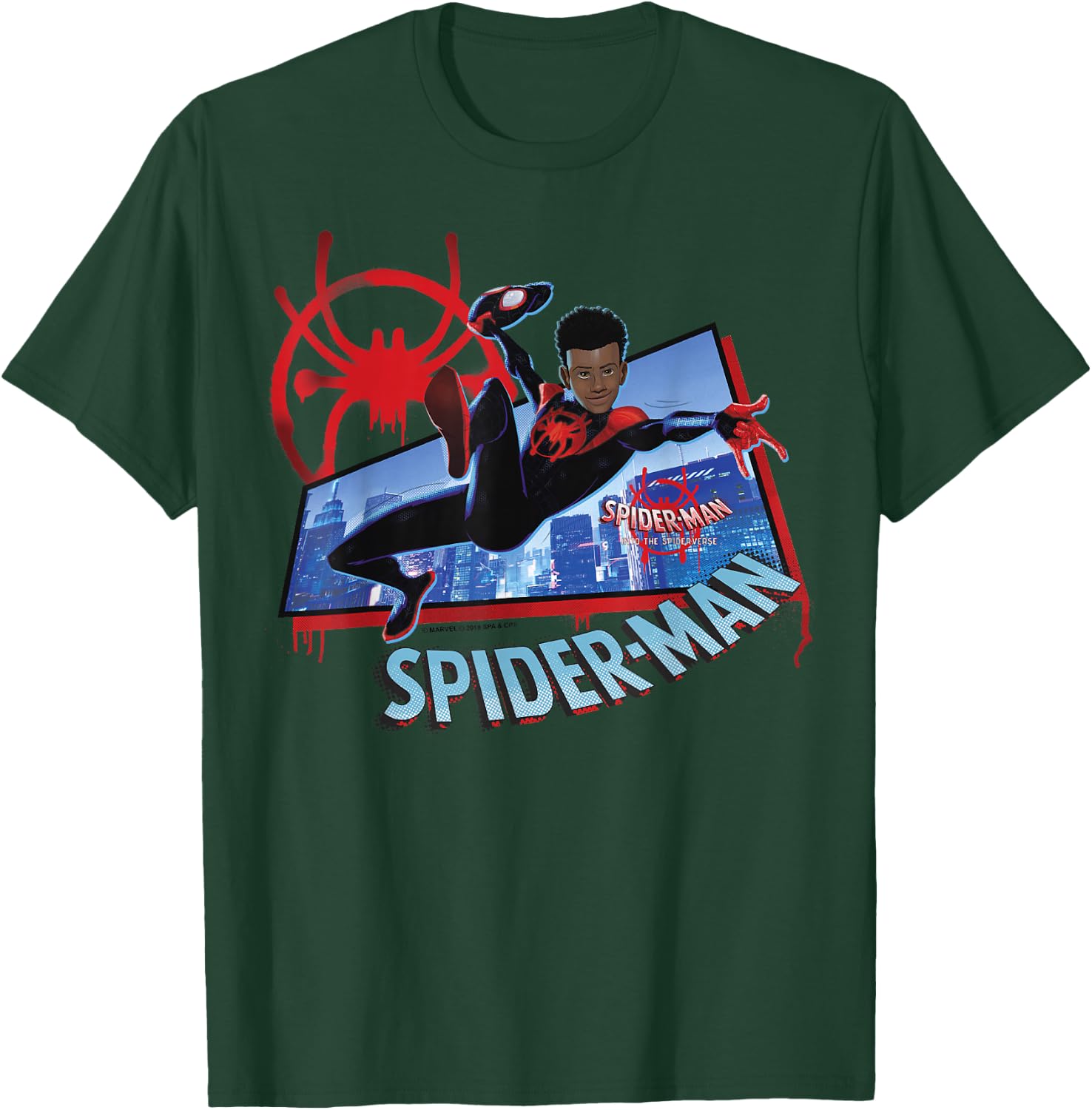 Marvel Spider-Man Into The Spider-Verse Miles Kick T-Shirt - T-Shirt | Forest