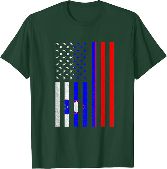 Slovenia America USA Slovenian Flag Slovenian Roots T-Shirt - T-Shirt | Forest