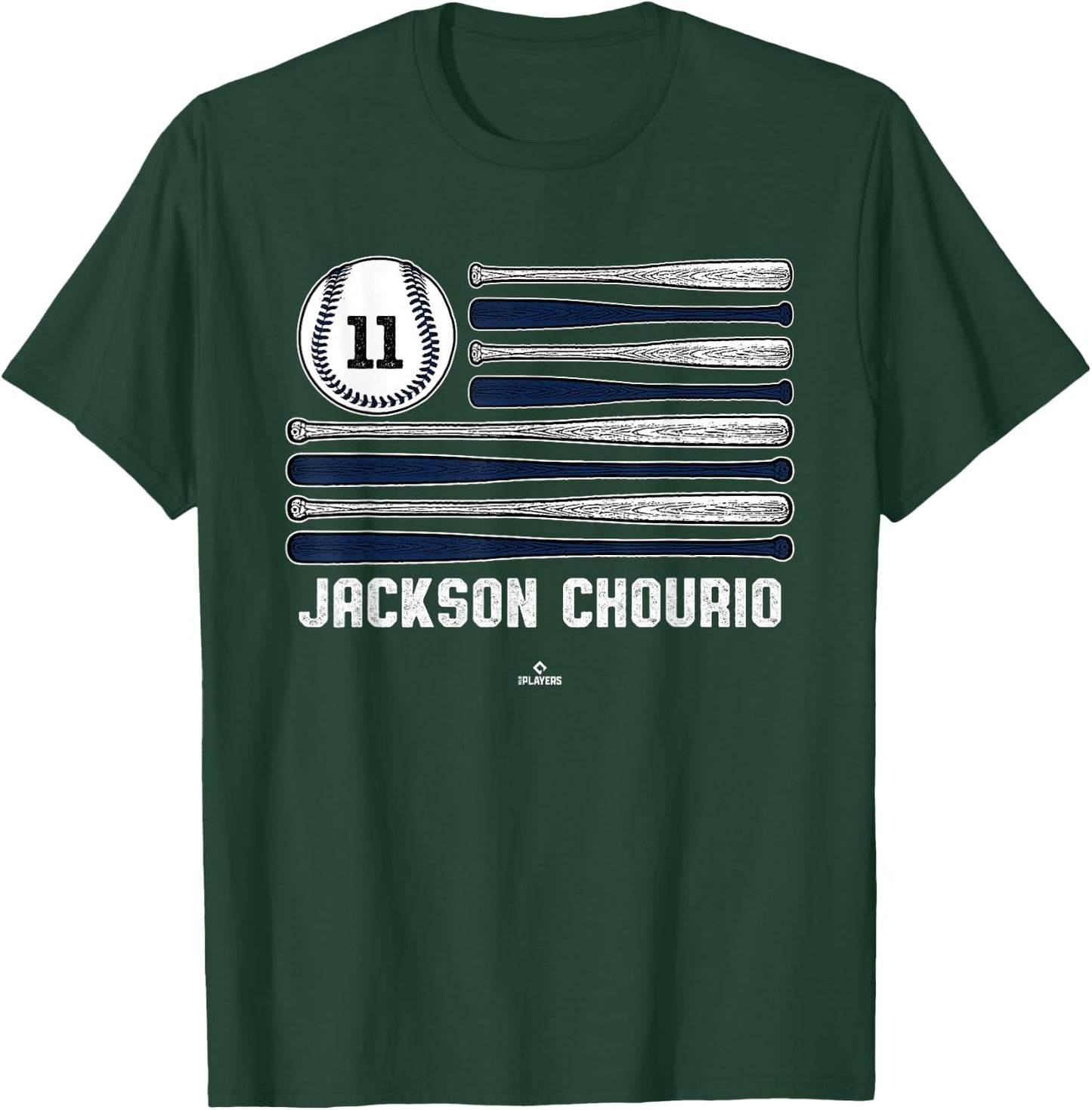 Baseball American Flag Jackson Chourio Milwaukee Baseball T-Shirt - T-Shirt | Forest