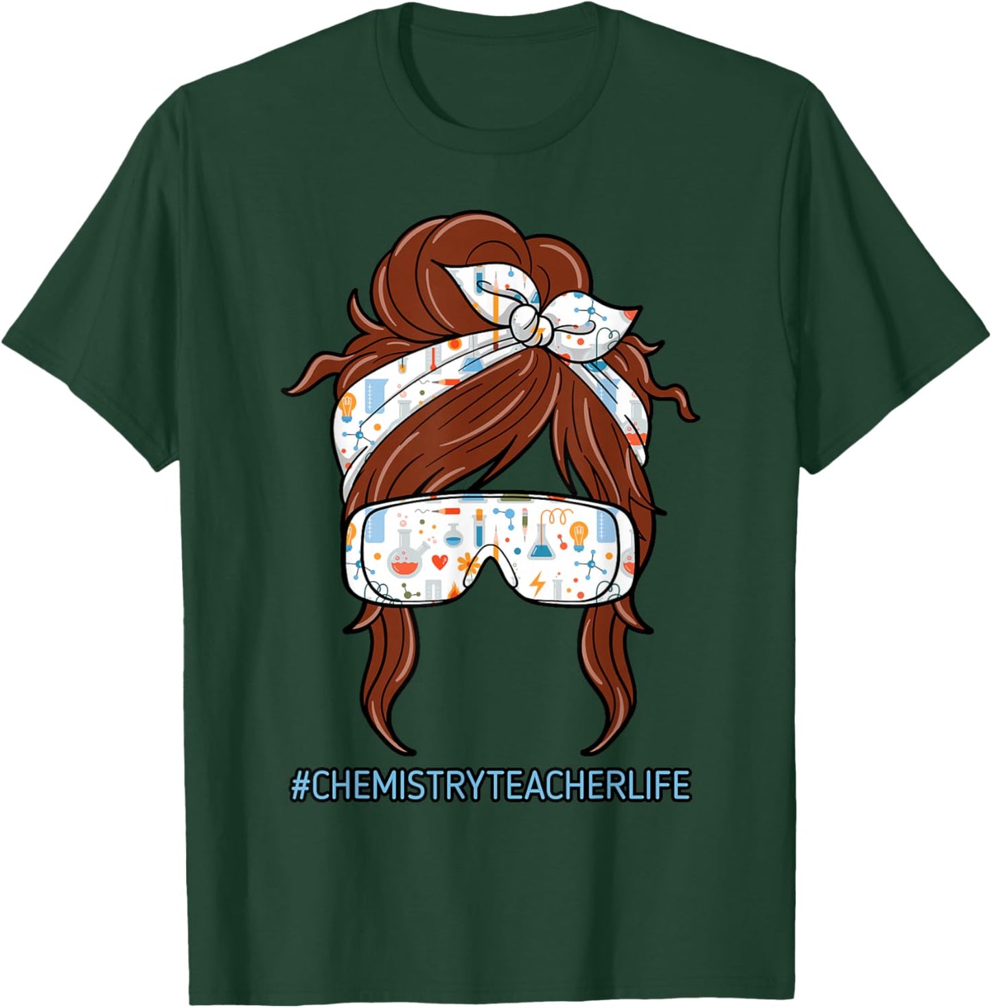 Chemistry Teacher Chemist Instructor Chemical Tubes Lab T-Shirt - T-Shirt | Forest