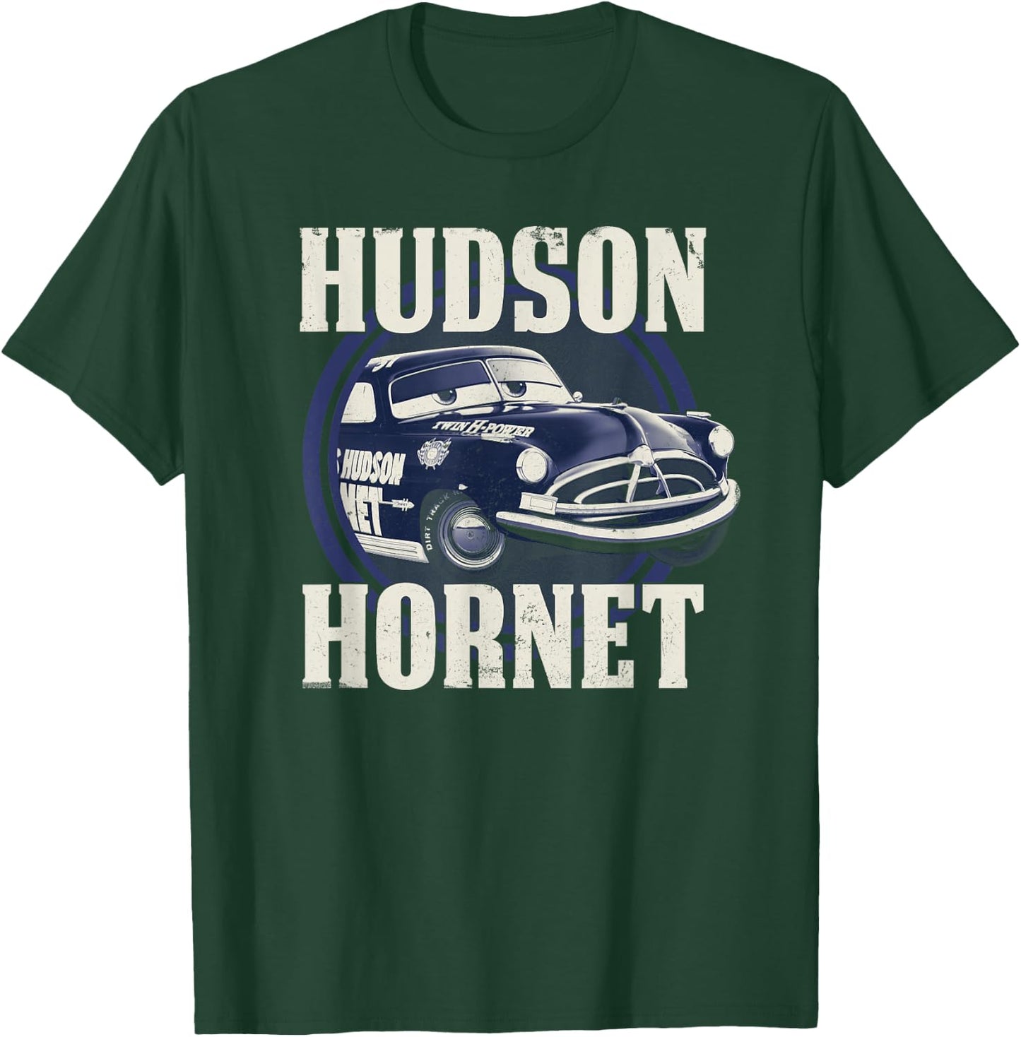 Disney Pixar Cars Hudson Hornet Vintage Race Car Badge T-Shirt - T-Shirt | Forest