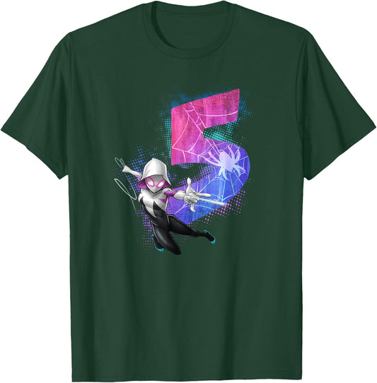 Marvel Ghost Spider Gwen Stacy 5th Birthday Graphic T-Shirt - T-Shirt | Forest