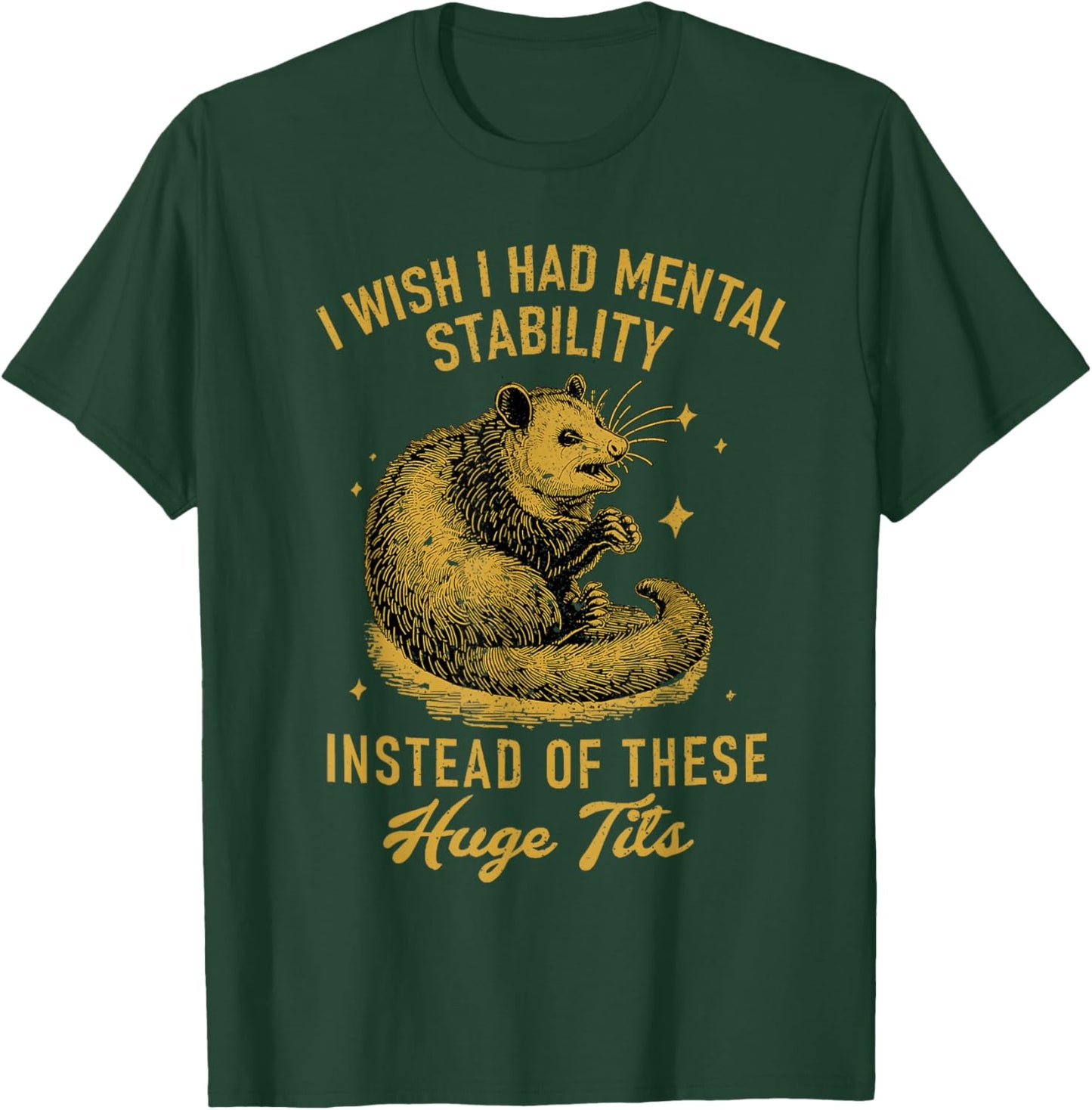 I Wish I Had Mental Stability Instead of These Huge Tits T-Shirt - T-Shirt | Forest
