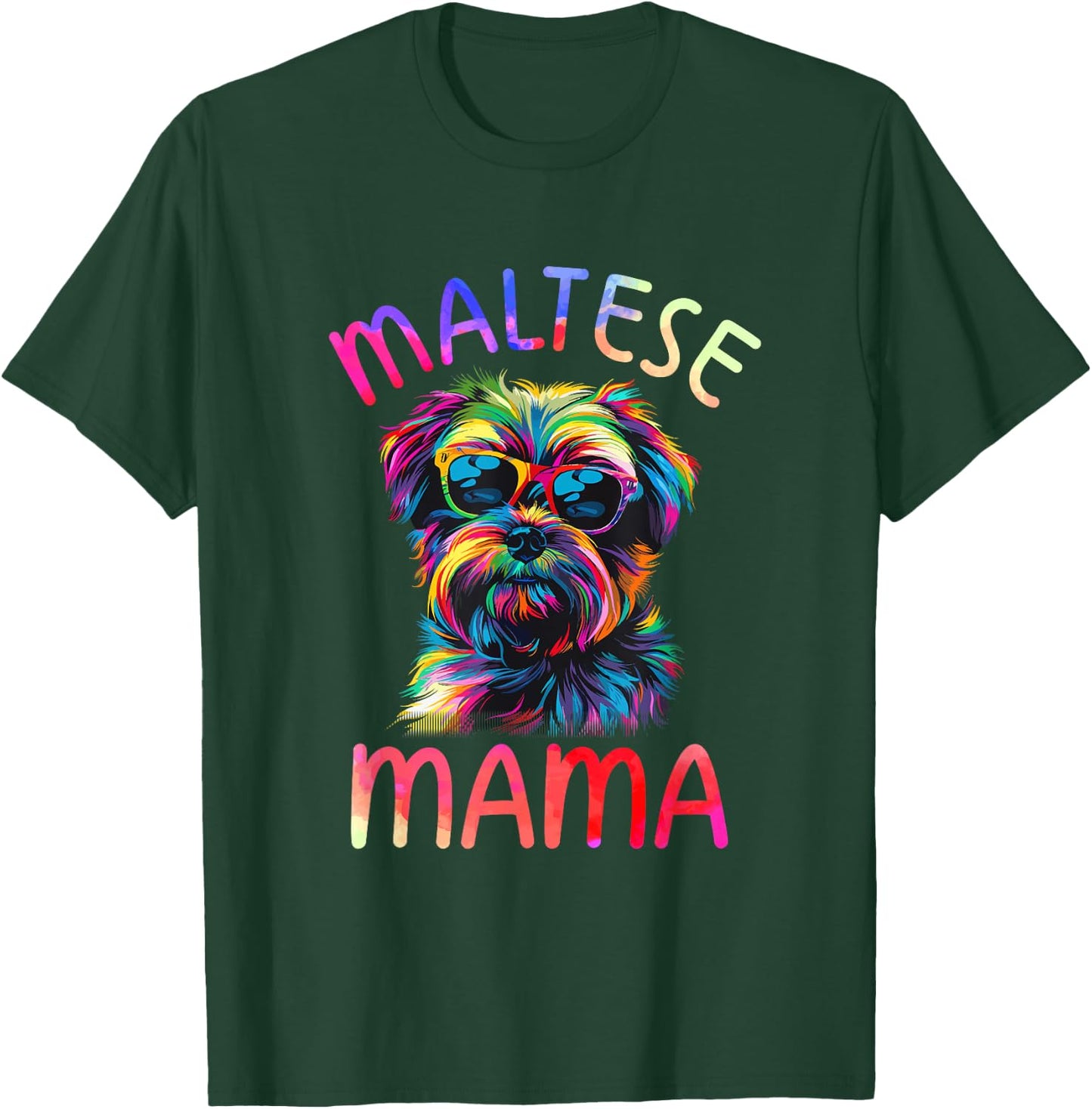 Maltese Dog Mom Mama Pop Art Maltese Dog Lovers T-Shirt - T-Shirt | Forest