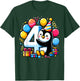 Penguin 4th birthday boy girl 4 year old fourth four Penguin T-Shirt - T-Shirt | Forest