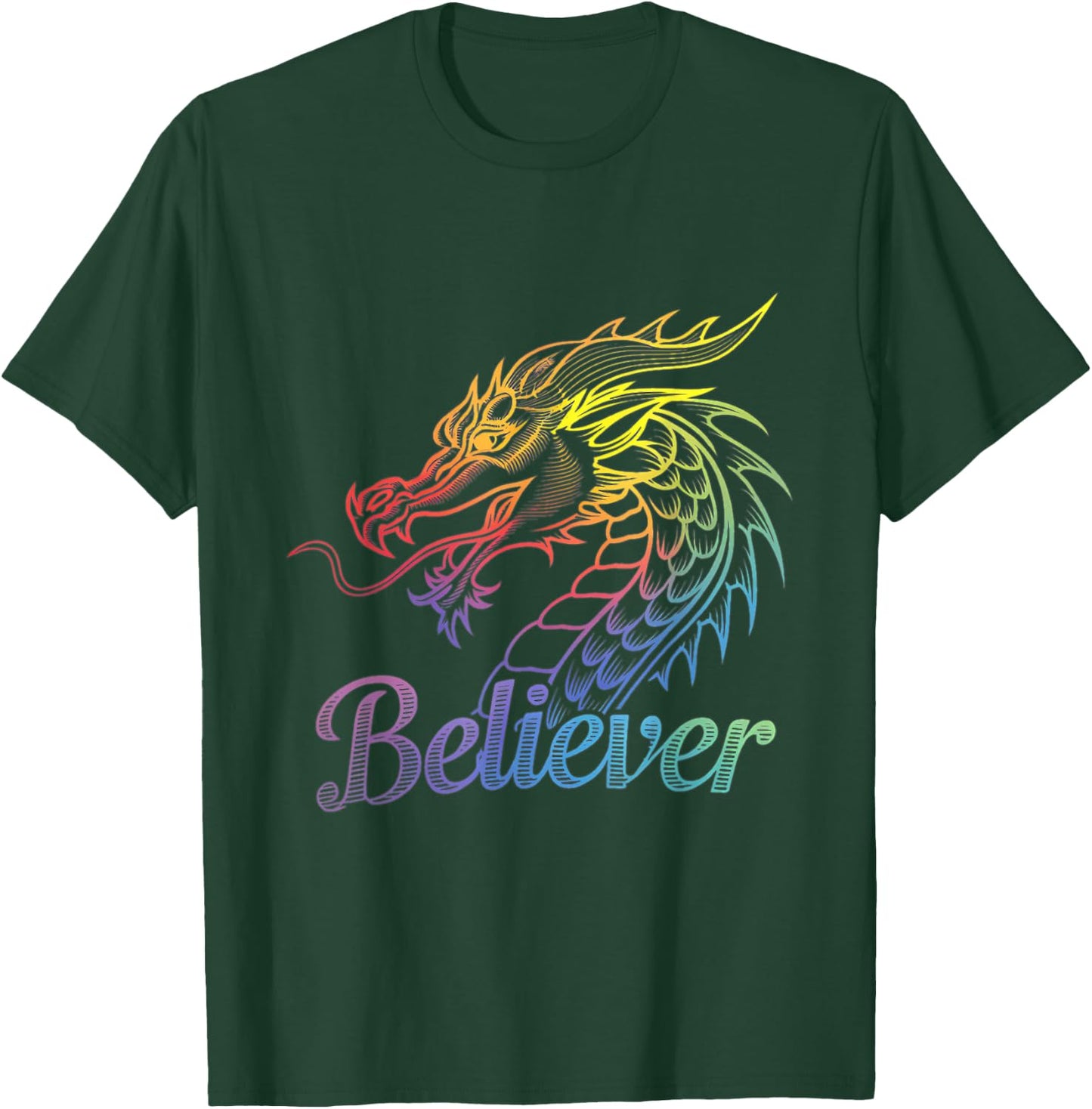 Vintage Dragon Believer - Imagine This Gift Dragon Fans T-Shirt - T-Shirt | Forest