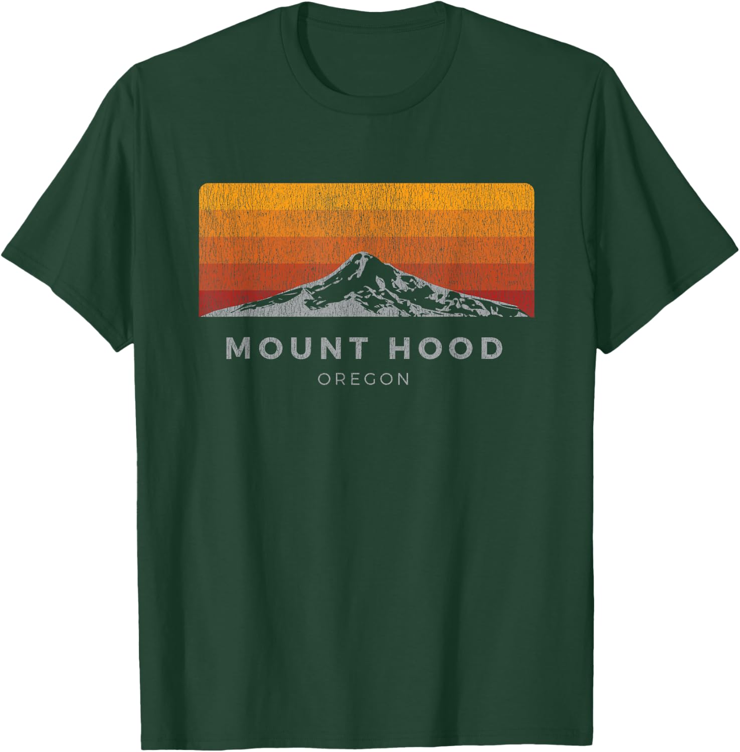 Distressed Mt Hood Oregon Sunrise Shirt T-Shirt - T-Shirt | Forest