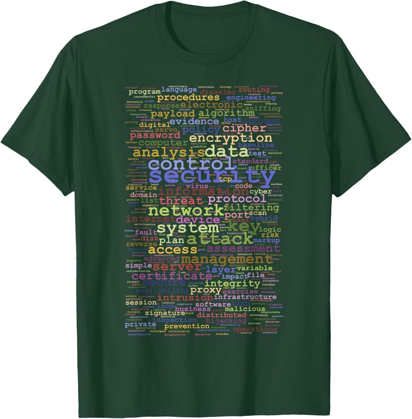 Computer and Cybersecurity Terms T-Shirt - T-Shirt | Forest