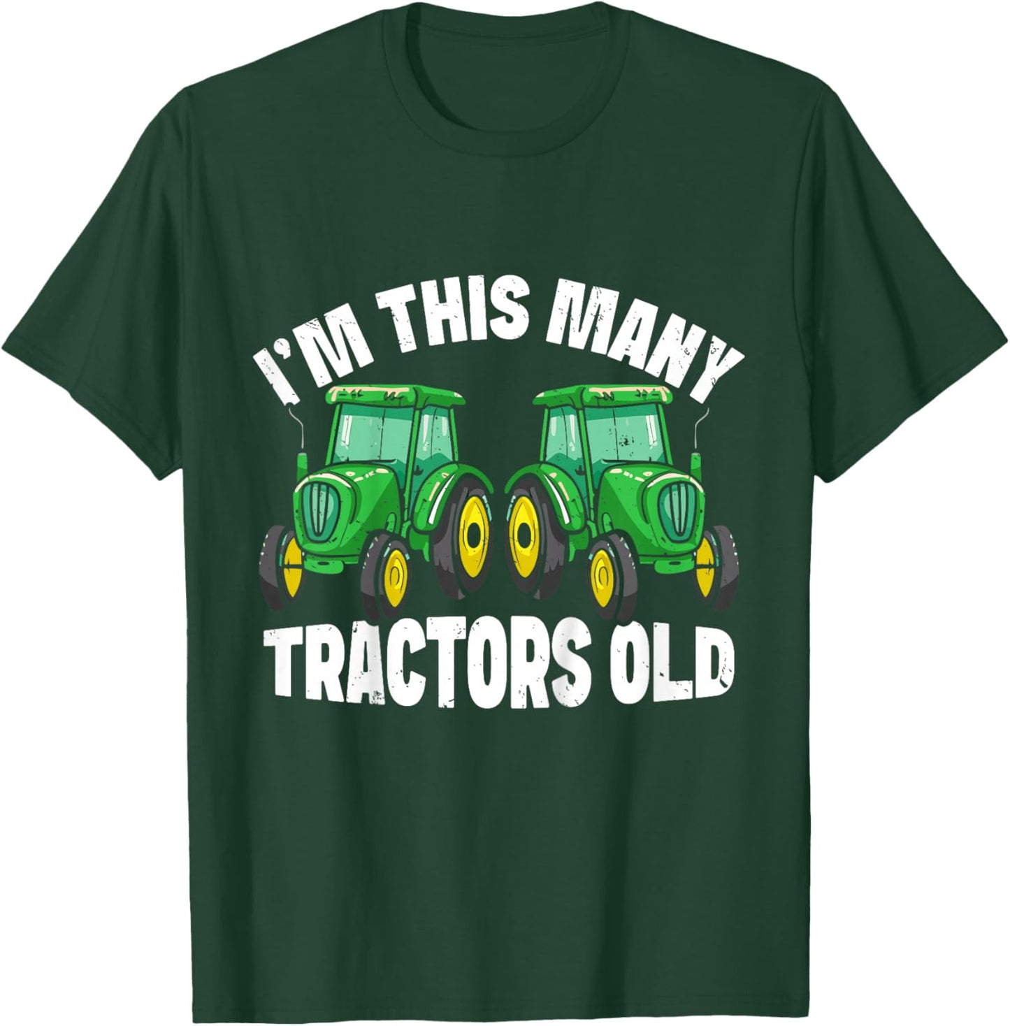 2nd Birthday Im This Many Tractors Old 2 Toddler Boys Kids T-Shirt - T-Shirt | Forest