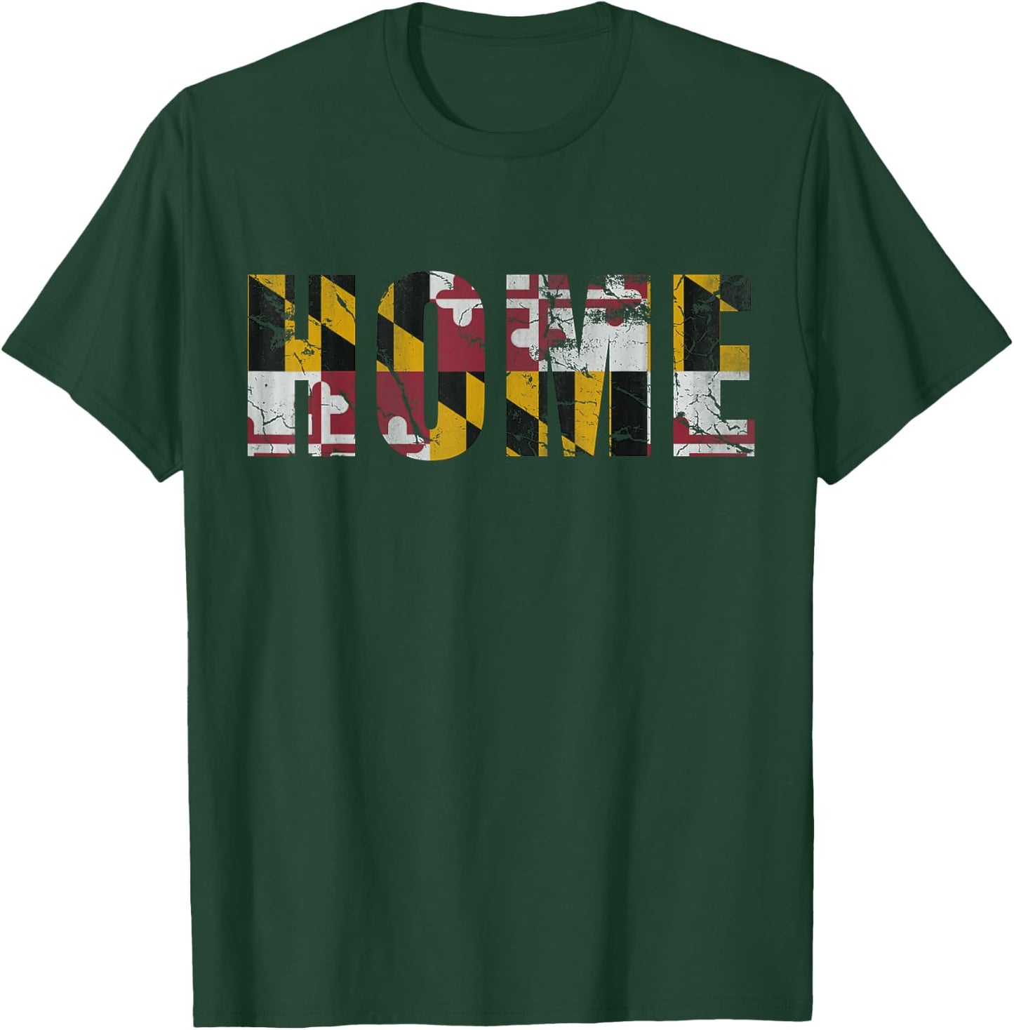 Maryland Flag Home Love Family Vintage Fade T-Shirt - T-Shirt | Forest