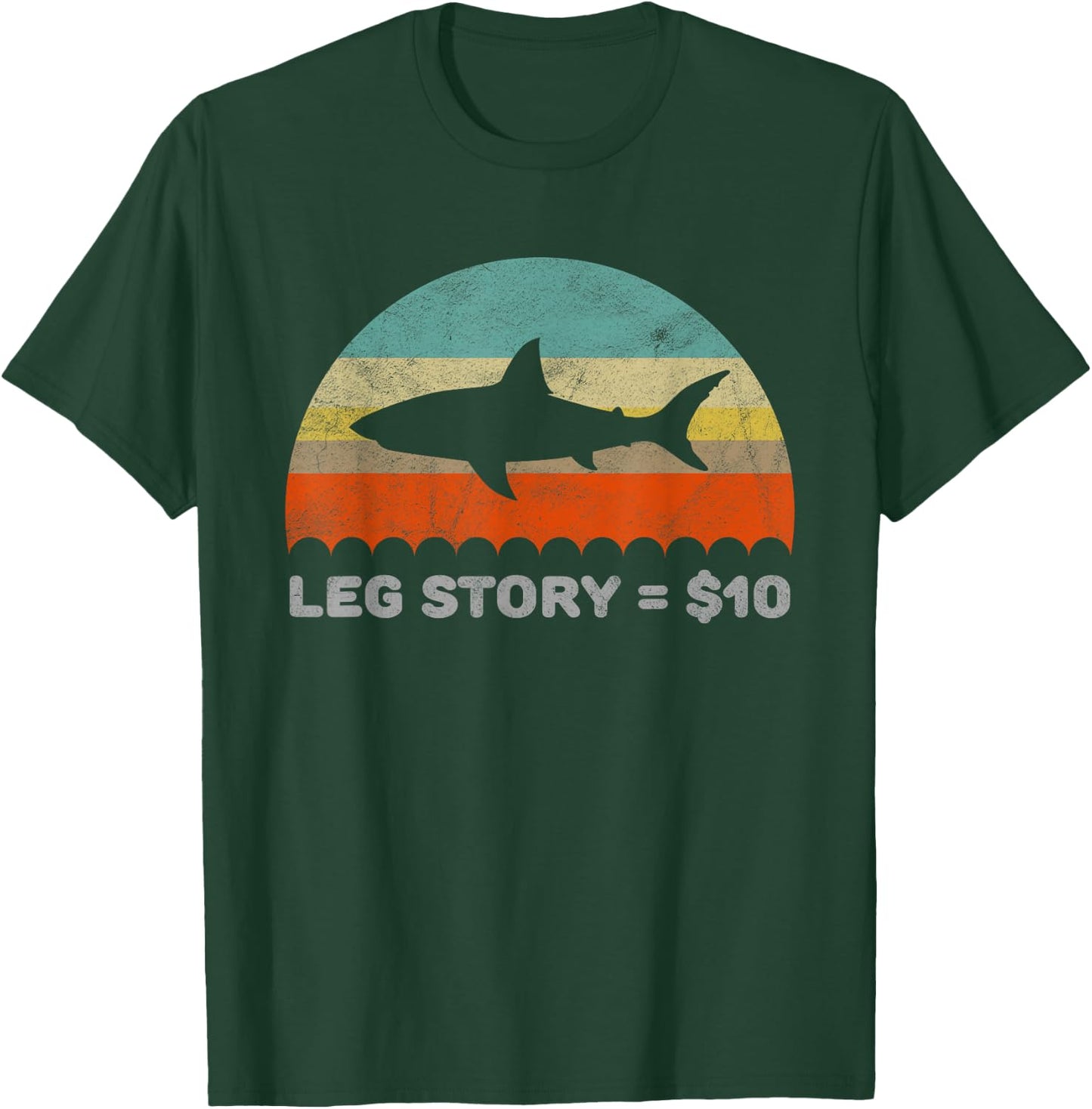 Funny Leg Story Shark T-Shirt - T-Shirt | Forest