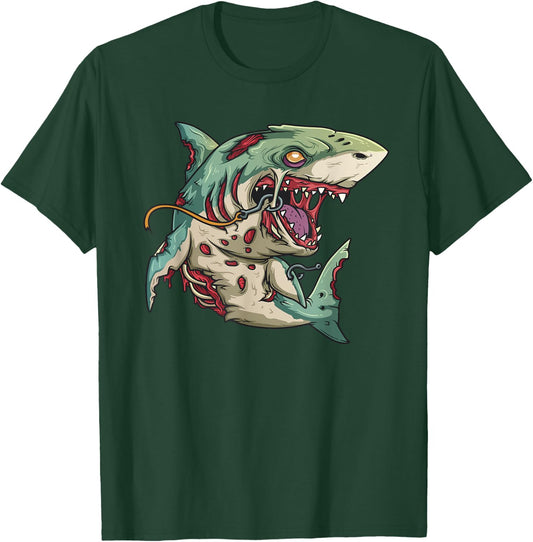 Zombie Shark Halloween Party Outfit Gift Surfer Children T-Shirt - T-Shirt | Forest