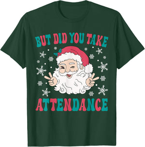 School Admin Secretary Christmas School Attendance Clerk T-Shirt - T-Shirt | Forest