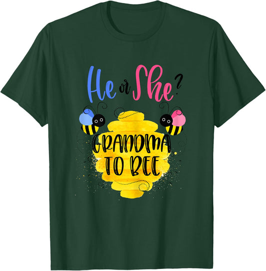 Gender Reveal What Will It Bee Shirt He or She Grandma T-Shirt - T-Shirt | Forest