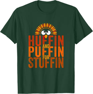 Thanksgiving Run Turkey Trot - Huffin and Puffin for Stuffin T-Shirt - T-Shirt | Forest