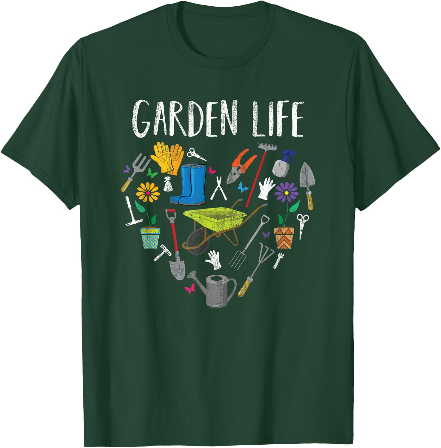 Funny Distressed Garden Life Gardening Love Gardening T-Shirt - T-Shirt | Forest