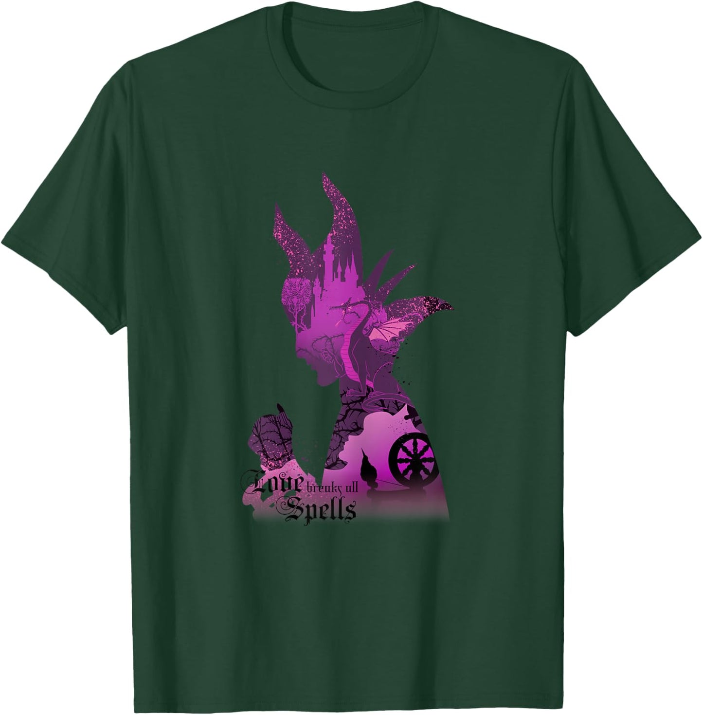 Disney Sleeping Beauty Silhouette Maleficent Graphic T-Shirt - T-Shirt | Forest