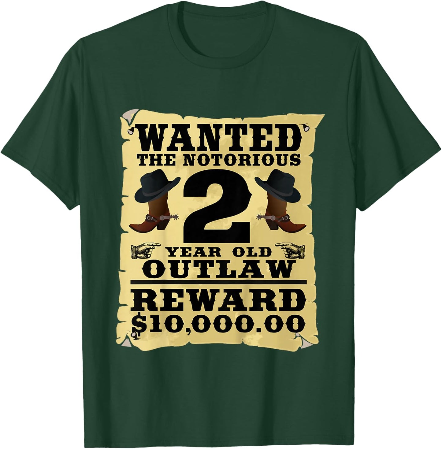 Kids 2 Year Old Cowboy Birthday Party Wild West Western 2nd Gift T-Shirt - T-Shirt | Forest