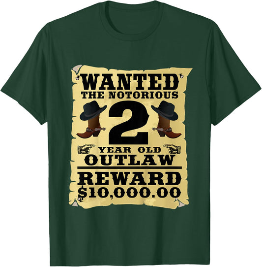 Kids 2 Year Old Cowboy Birthday Party Wild West Western 2nd Gift T-Shirt - T-Shirt | Forest