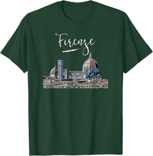 Firenze, Florence, Italian Souvenir, Europe Italy Traveler T-Shirt - T-Shirt | Forest