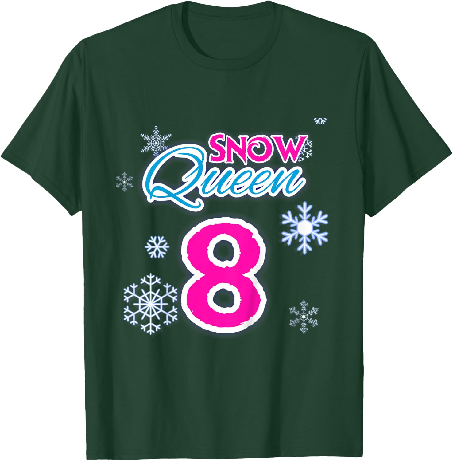 Kids 8 Year Old Birthday Frozen Ice Snow Queen Birthday Gift T-Shirt - T-Shirt | Forest
