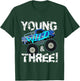 Kids Young Wild and Three! 3rd Birthday Monster Truck Shirt Boys T-Shirt - T-Shirt | Forest