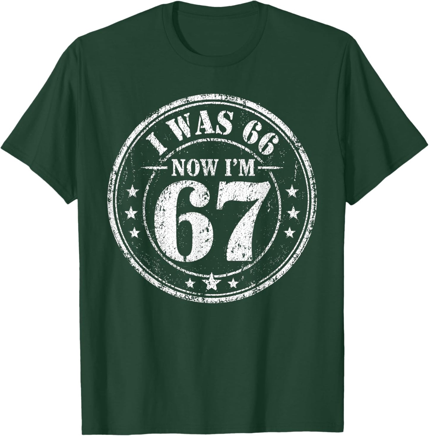 67 Year Old Gifts Vintage I was 66 Now I’m 67 67th Birthday T-Shirt - T-Shirt | Forest