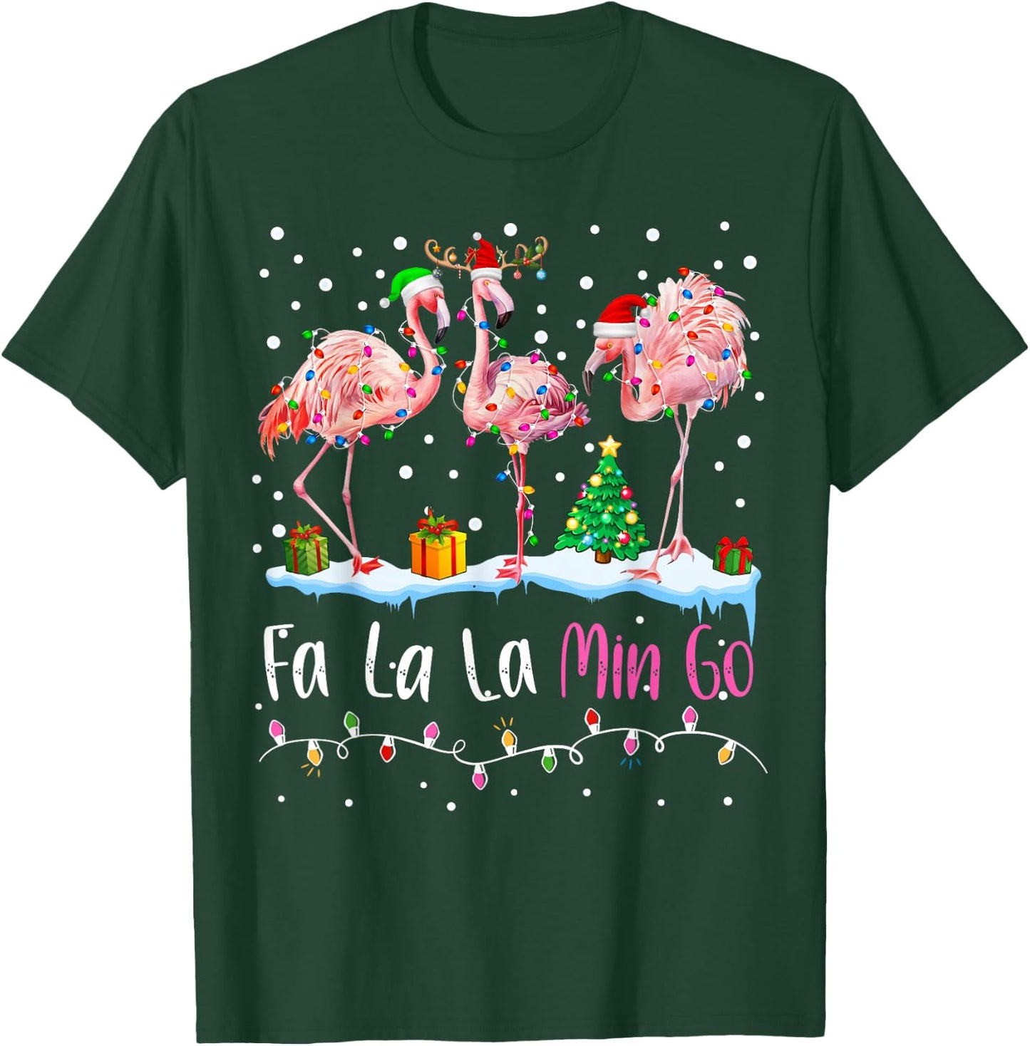 Fa La La La Mingo Flamingo Christmas Men Women Kids Xmas T-Shirt - T-Shirt | Forest