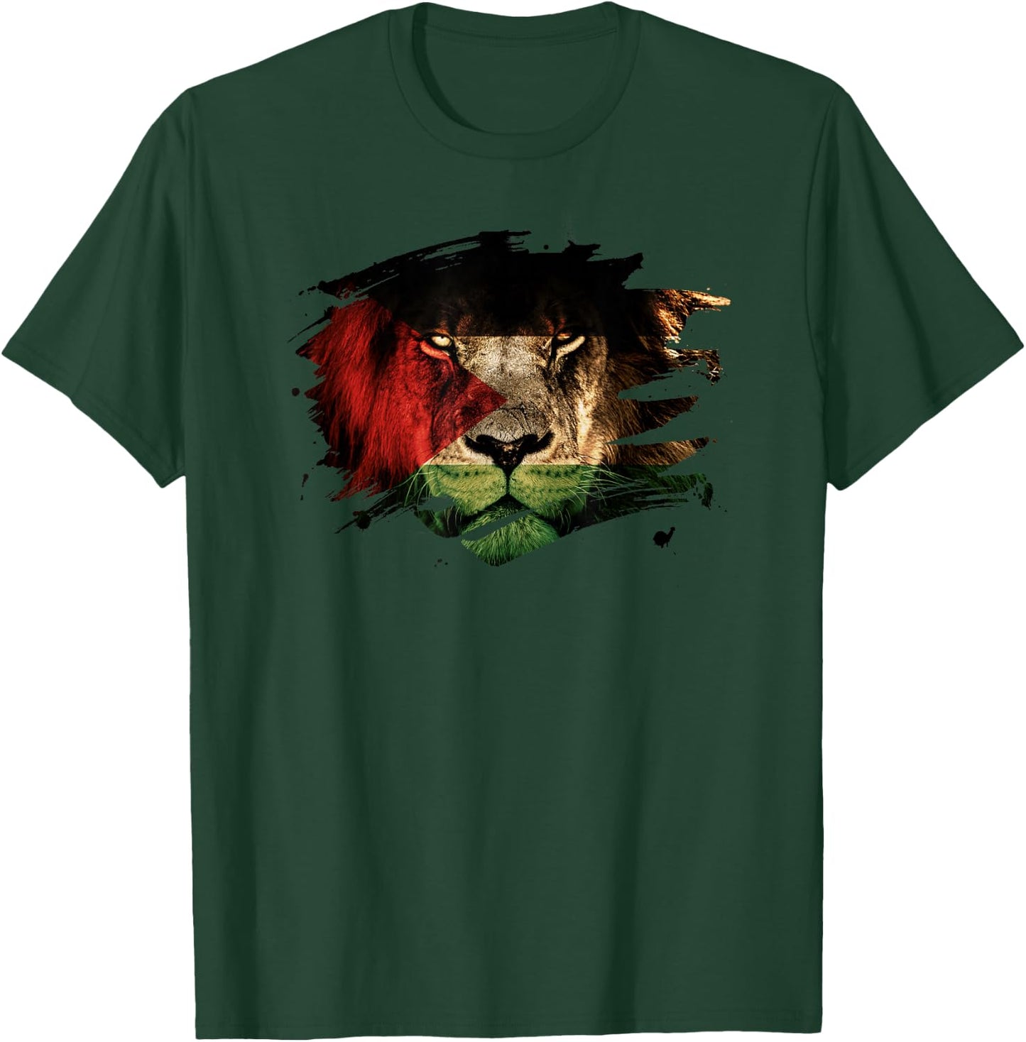 Palestine Flag and Lion - Palestinian Pride T-Shirt - T-Shirt | Forest