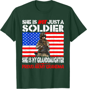 My Granddaughter Is A Soldier Military Proud Army Grandma T-Shirt - T-Shirt | Forest