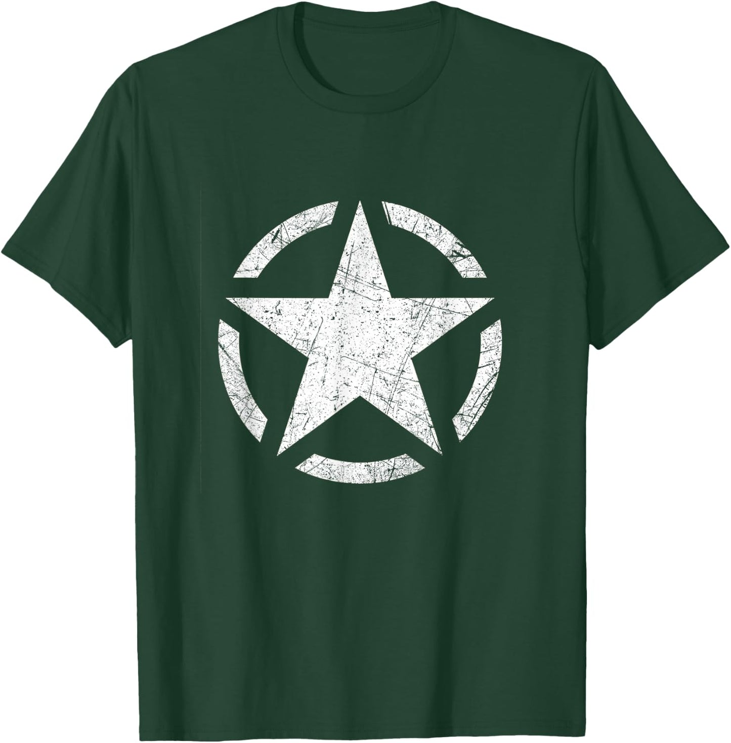 Distressed Vintage WWII US Army Star T Shirt T-Shirt - T-Shirt | Forest