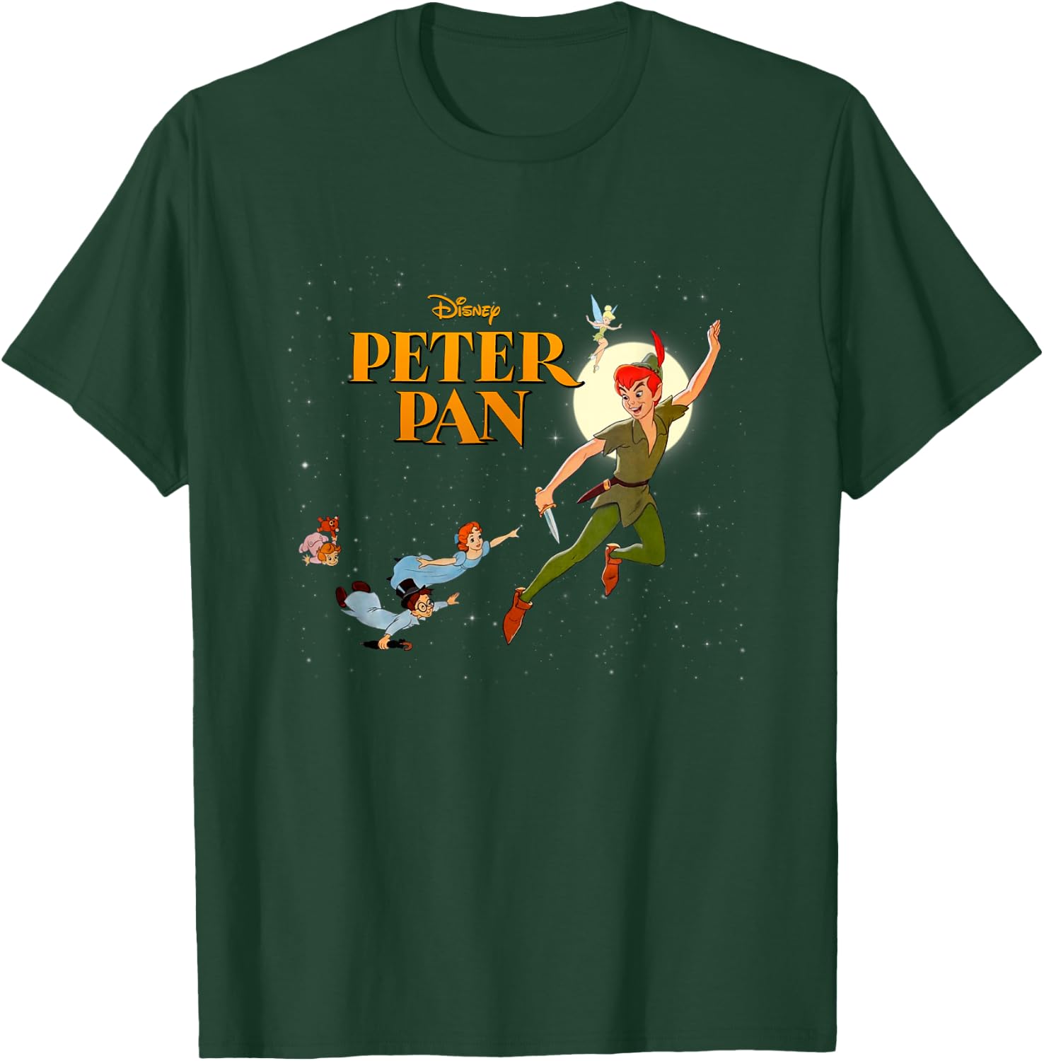 Disney Peter Pan Vintage Retro Group Shot Big Chest Poster T-Shirt - T-Shirt | Forest