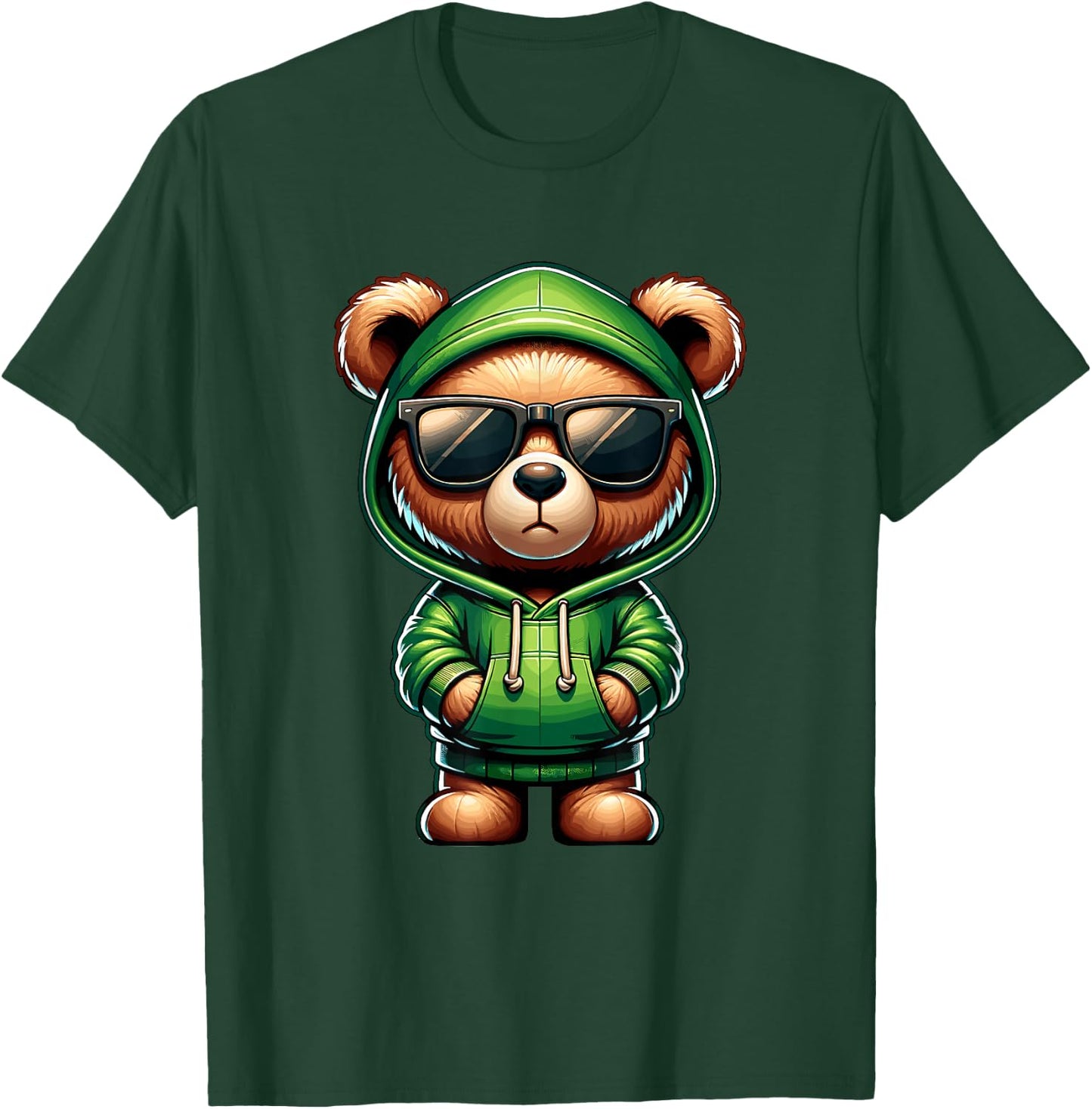Graphic Teddy Bear Cool Bears Hip Hop Streetwear Colorful T-Shirt - T-Shirt | Forest