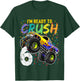 Kids Im Ready to Crush 6 Monster Truck 6th Birthday Shirt Boys T-Shirt - T-Shirt | Forest