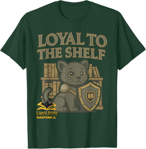 Loyal to the Shelf Funny Knight Black Panther Book Lover T-Shirt - T-Shirt | Forest