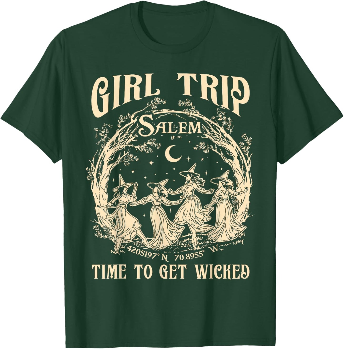 Retro Girls Trip Salem 1692 They Missed One Witch Halloween T-Shirt - T-Shirt | Forest