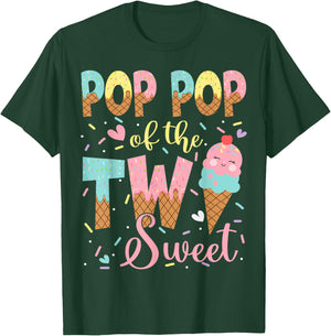 Pop Pop Of The Two Sweet 2Nd Birthday Girl Ice Cream T-Shirt - T-Shirt | Forest