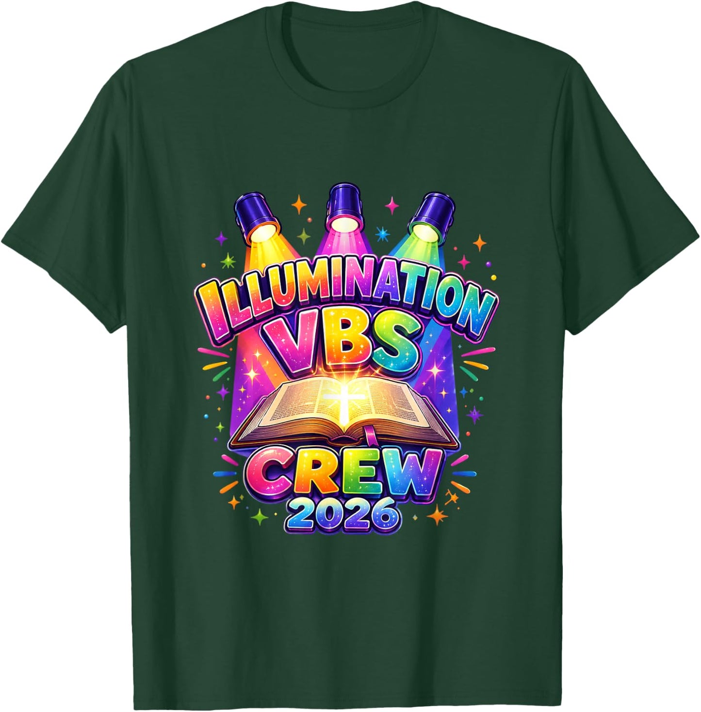 Cute Illumination VBS Crew 2026 Teacher Summer Camp T-Shirt - T-Shirt | Forest
