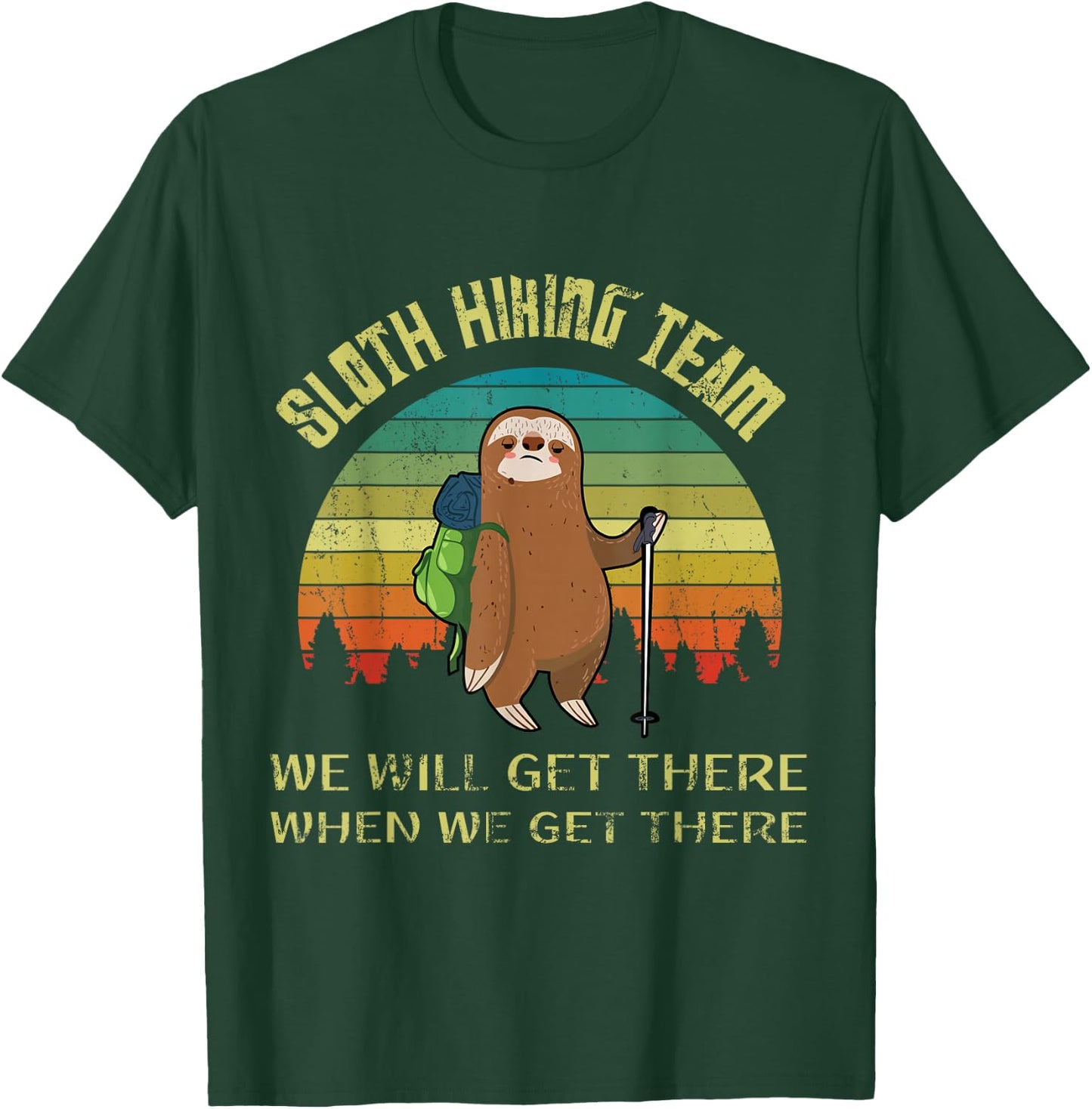 Funny sloth hiking team retro vintage sloth 80s T-Shirt - T-Shirt | Forest