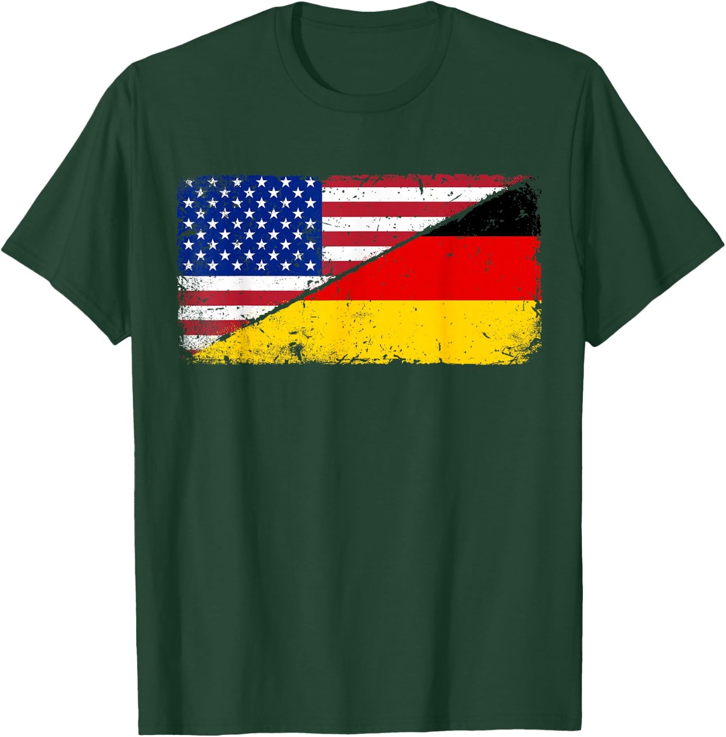 German American Flag T shirt Oktoberfest Men Deutschland USA T-Shirt - T-Shirt | Forest