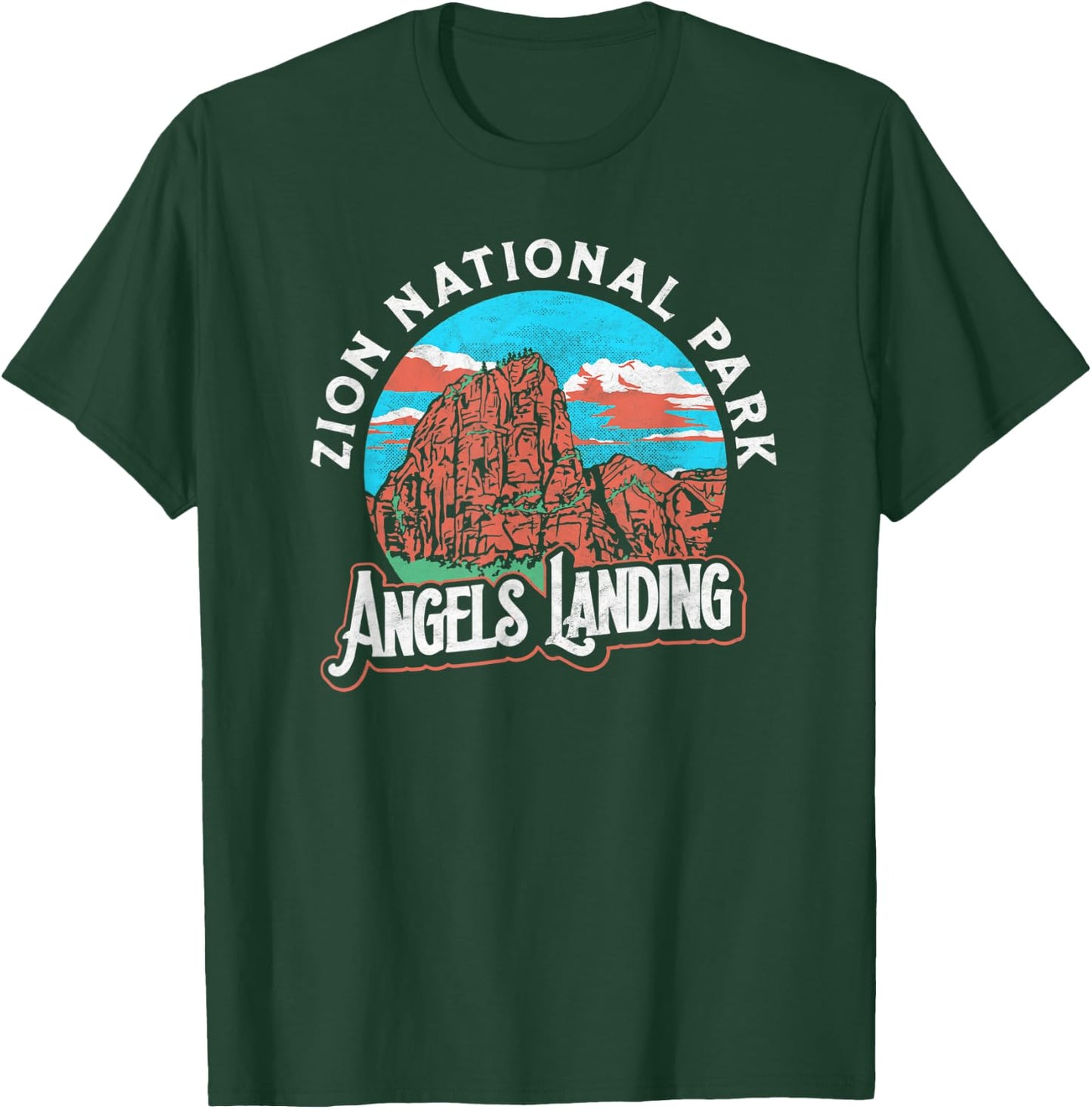 Angels Landing Zion National Park Vintage Graphic Shirt T-Shirt - T-Shirt | Forest