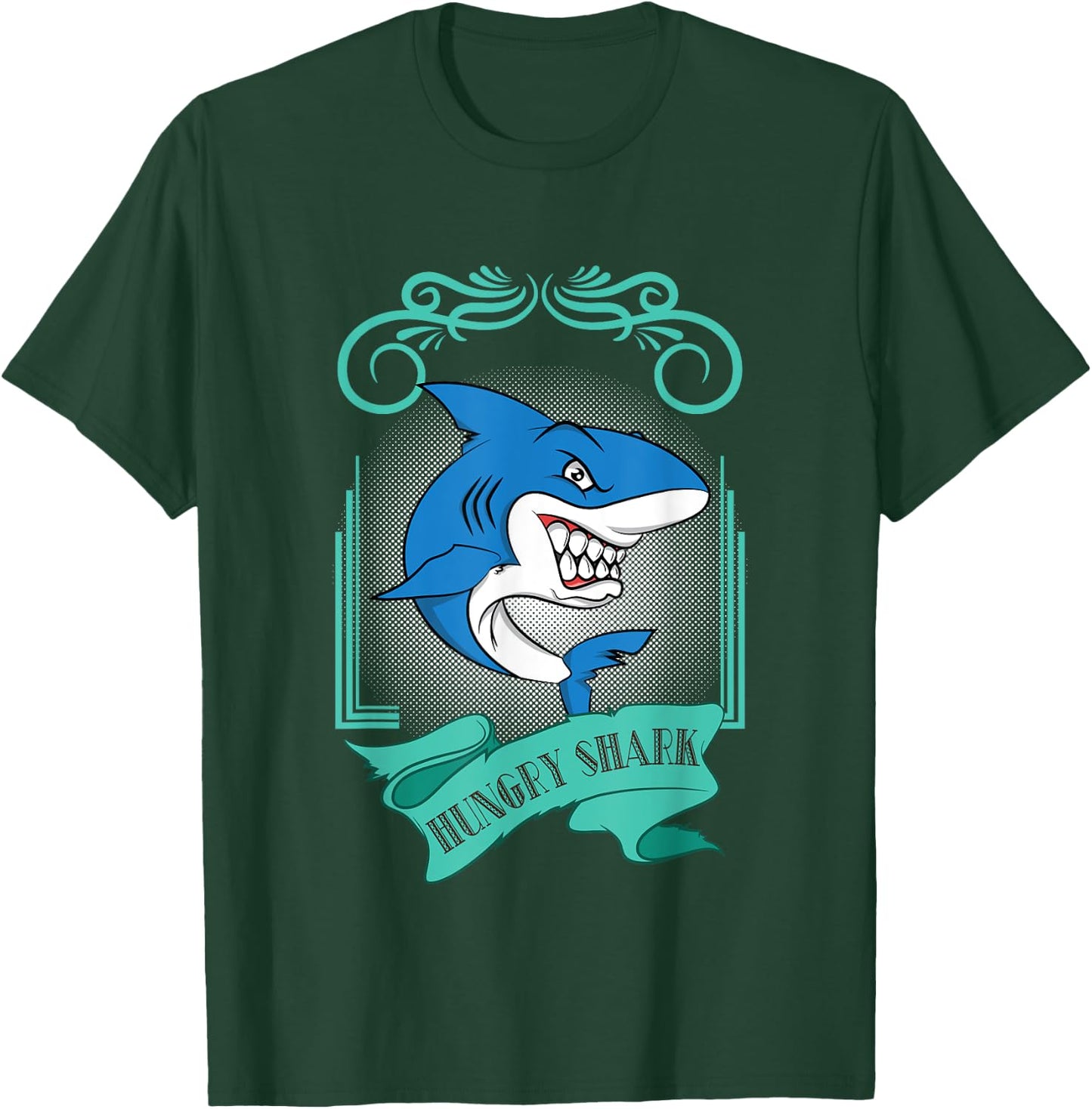Trendy Shark Design Hungry Shark T-Shirt - T-Shirt | Forest