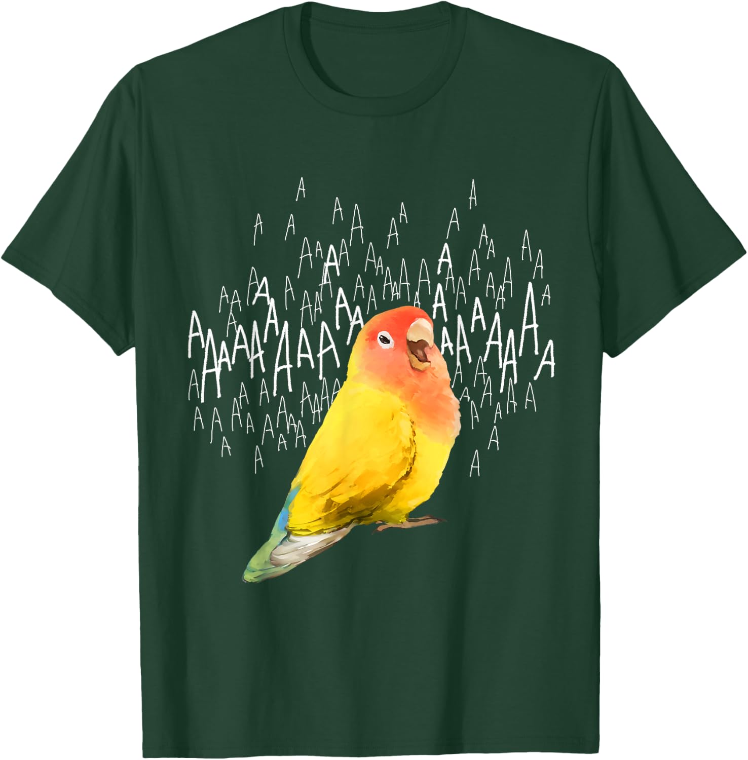 Screaming Lovebird (Yellow Peachfaced) T-Shirt - T-Shirt | Forest