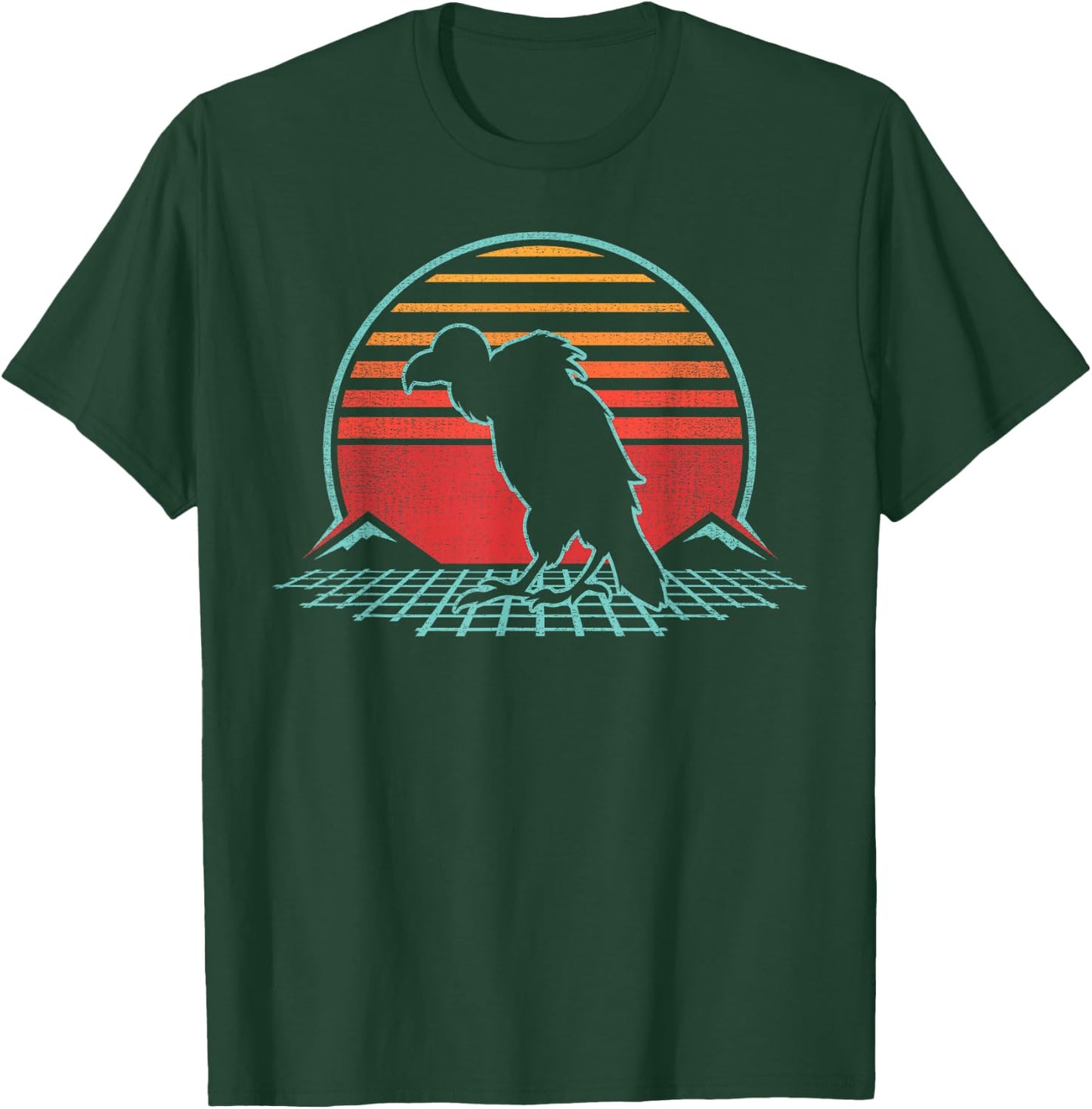 Vulture Lover Bird Animal Retro Vintage 80s Style T-Shirt - T-Shirt | Forest