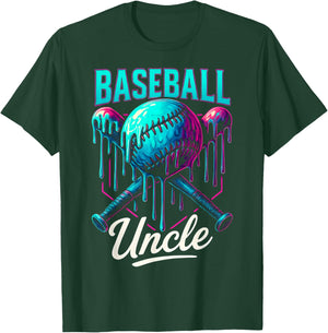 Baseball Drip Uncle Ice Cream Drip Baseball Men Fathers Day T-Shirt - T-Shirt | Forest