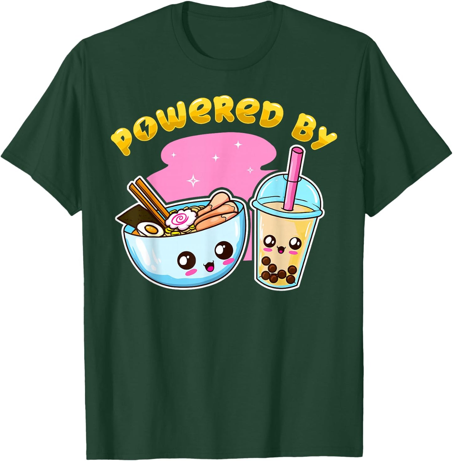 Ramen Bubble Tea Boba Japanese Noodles Anime K-POP Merch T-Shirt - T-Shirt | Forest