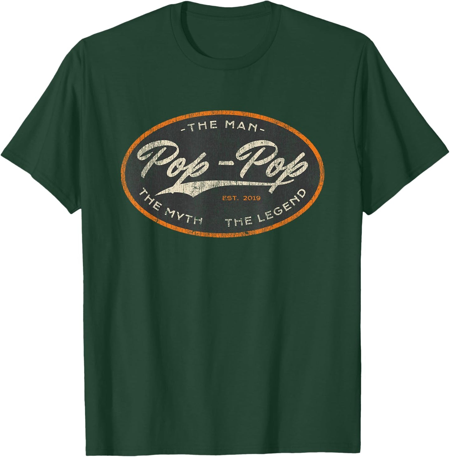 Vintage Pop Pop New Grandpa Est. 2019 The Man Myth Legend T-Shirt - T-Shirt | Forest