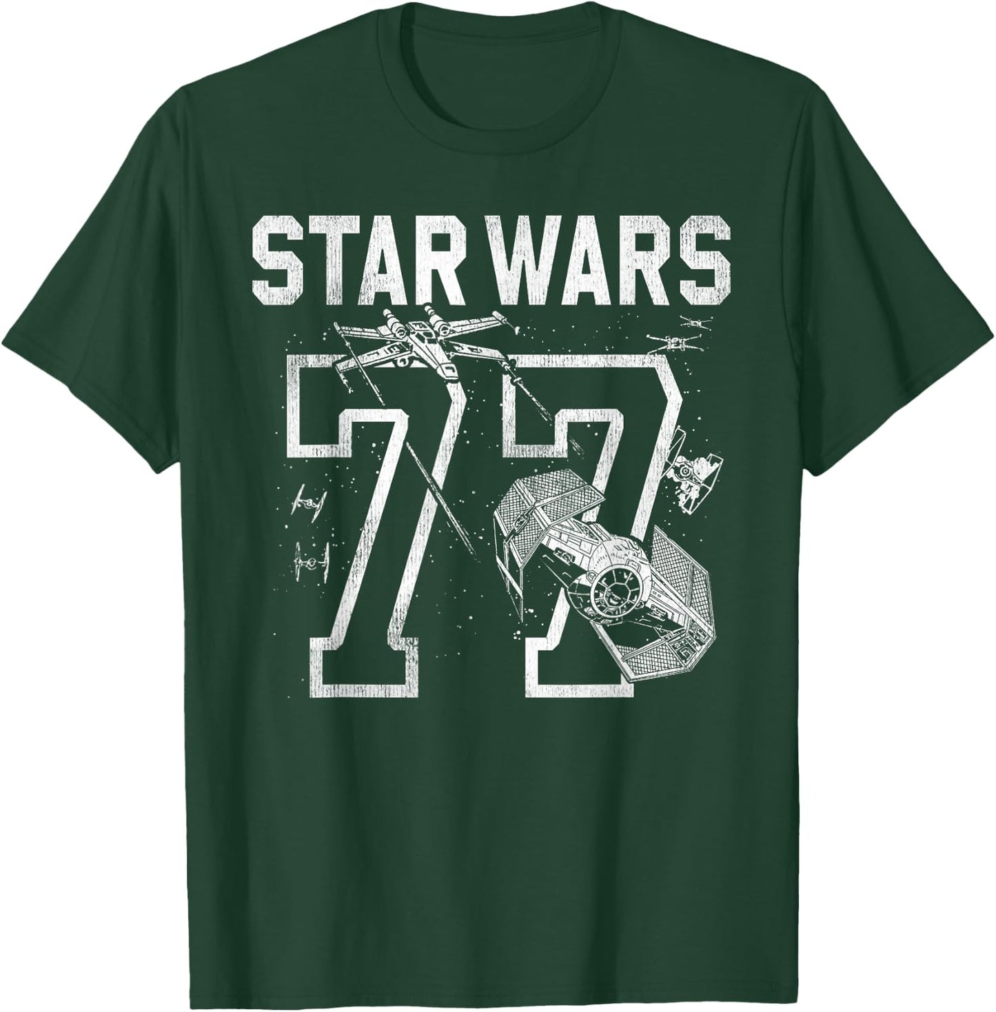 Star Wars '77 Collegiate Jersey Dog Fight Graphic T-Shirt - T-Shirt | Forest
