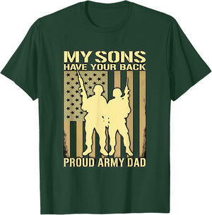 My Two Sons Have Your Back - Proud Army Dad Military Father T-Shirt - T-Shirt | Forest